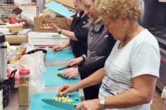 Beth, Shelley and Rena doing food prep